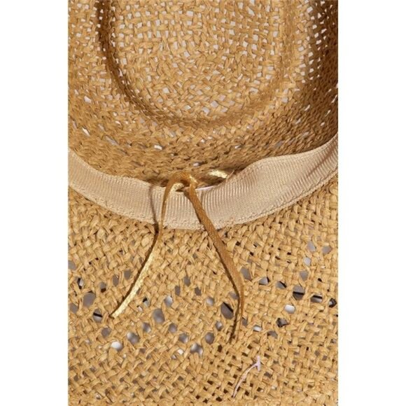 ✨NWT Fame Turquoise‎ and Shell Star Beads Strap Western Straw Hat - Picture 4 of 6